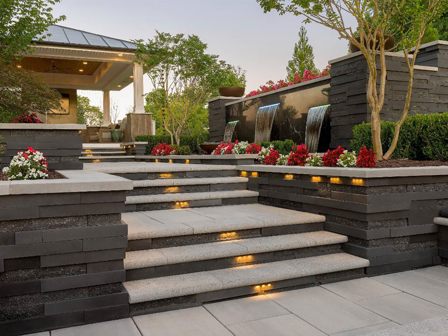 Modern hardscape installation with stone steps by Plant Studio Landscape