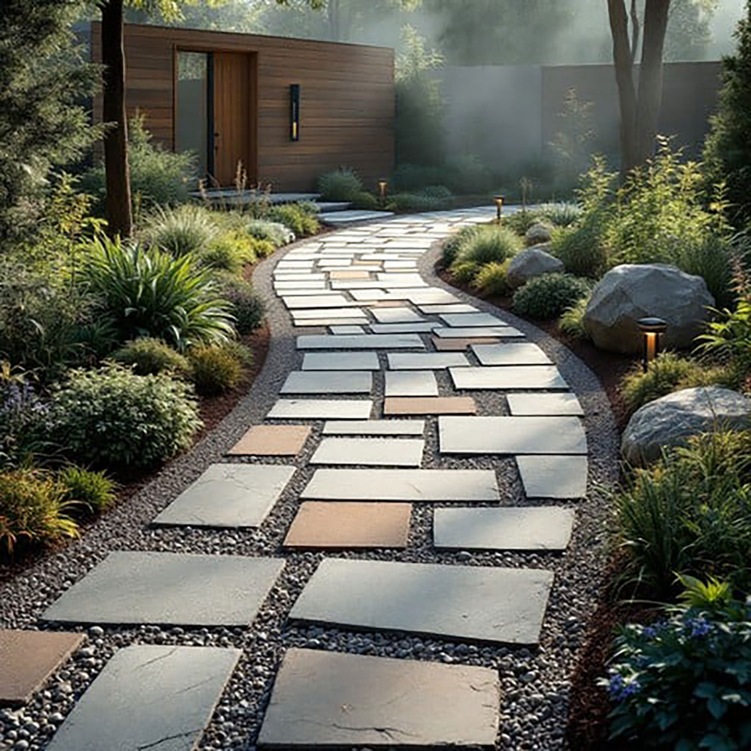 Spring-cleaned walkway and bed edge by Plant Studio Landscape in Muncie